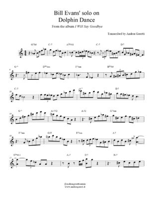 Bill Evans' solo on "Dolphin Dance" (Album: I Will Say Goodbye)